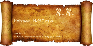 Mehsam Márta névjegykártya